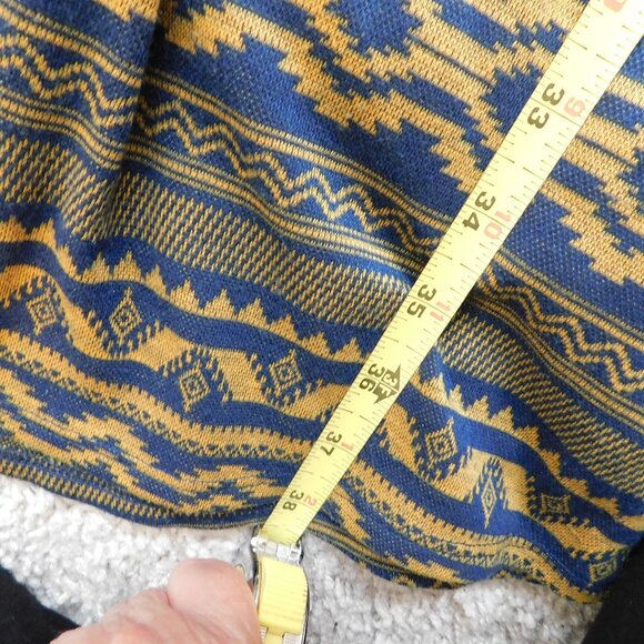 LuLaRoe Large Amelia Chevron Navy/Gold Pleated Dress w/Pockets Zip up back - Picture 9 of 10